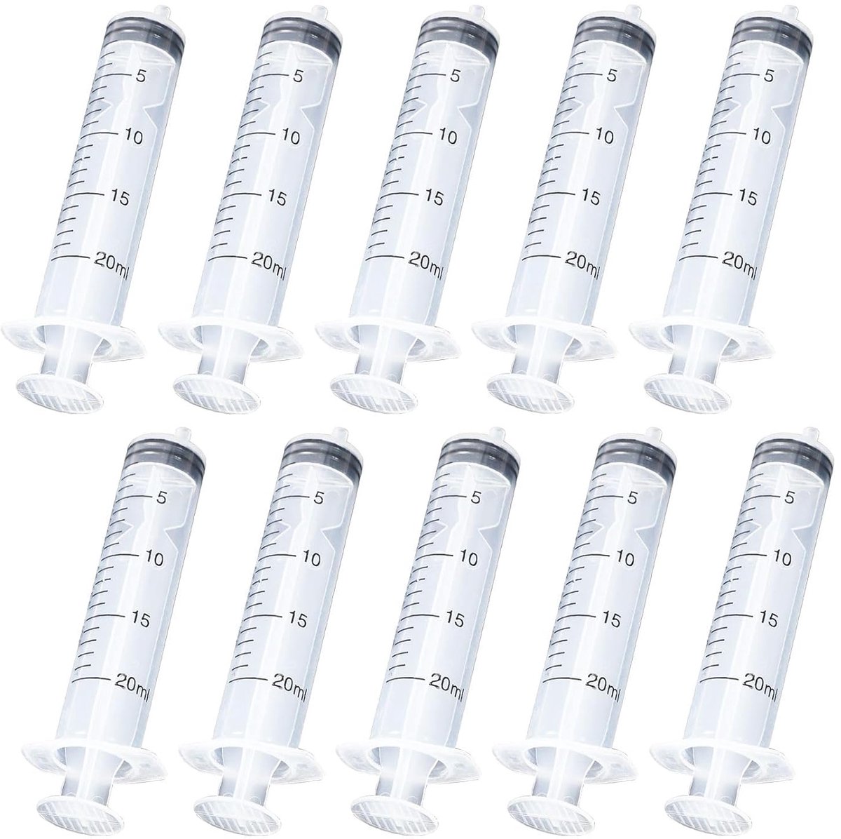 10 stuks spuit, 20 ml kunststof spuit, kunststof doseerspuit zonder naald, voederspuit, gereedschap voor vloeistofmaatspuiten, voor laboratorium, diervoeding, plantenirrigatie