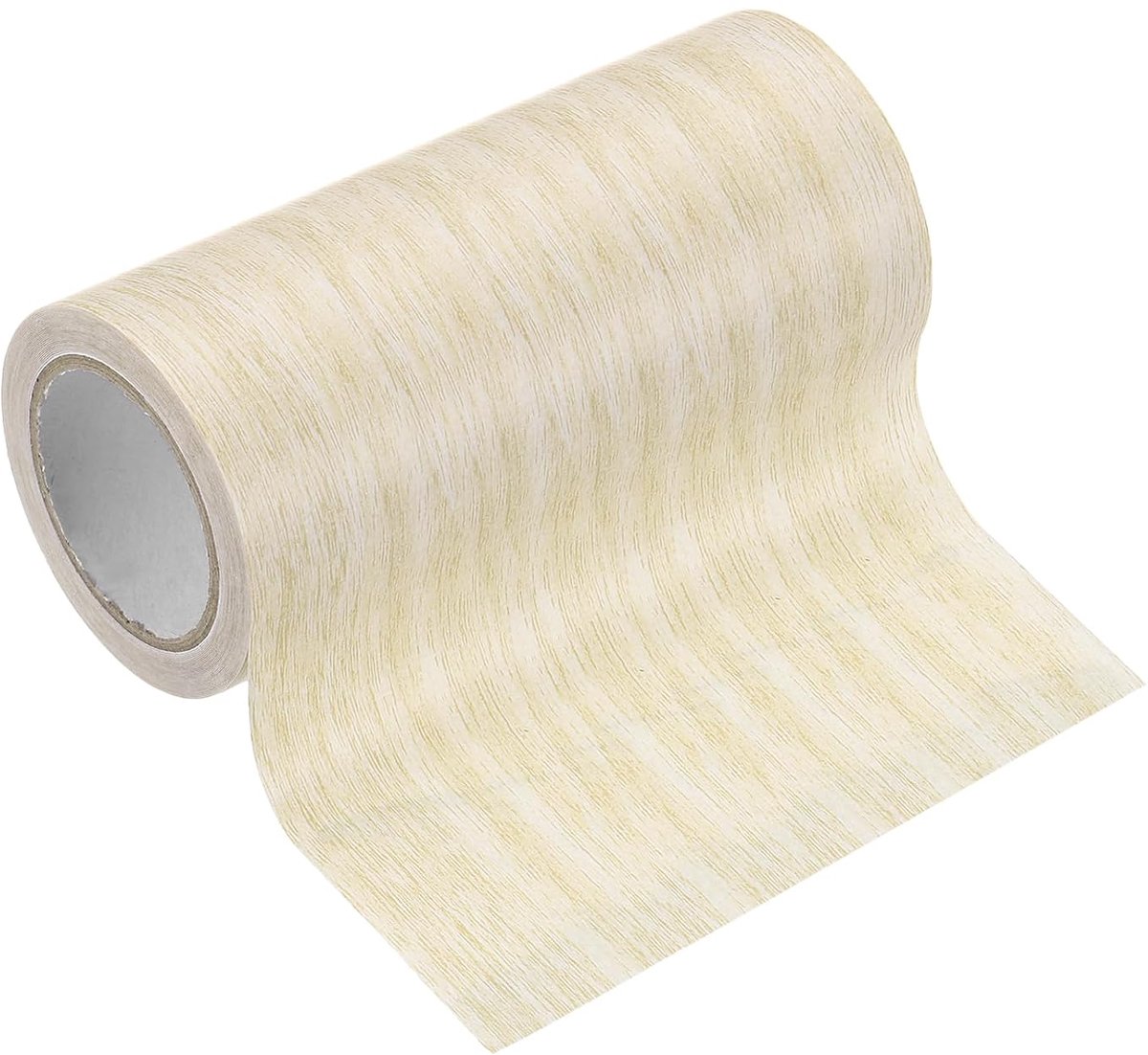 Houten lint, 12 cm x 4,57 m, plakband, reparatie-textuur, houteffect voor meubels, kasten, vloeren, muren, eiken, lichtgeel
