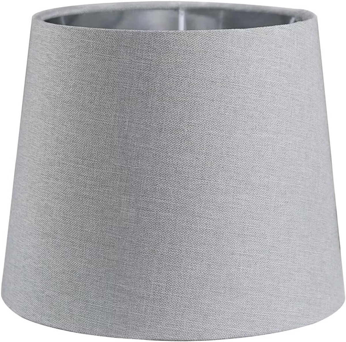 17,8 cm (7 inch) lampenkap, E27/E14, moderne conische lampenkap, vervanging, stof, eenvoudige stijl, voor tafellamp, grijs met zilveren voering