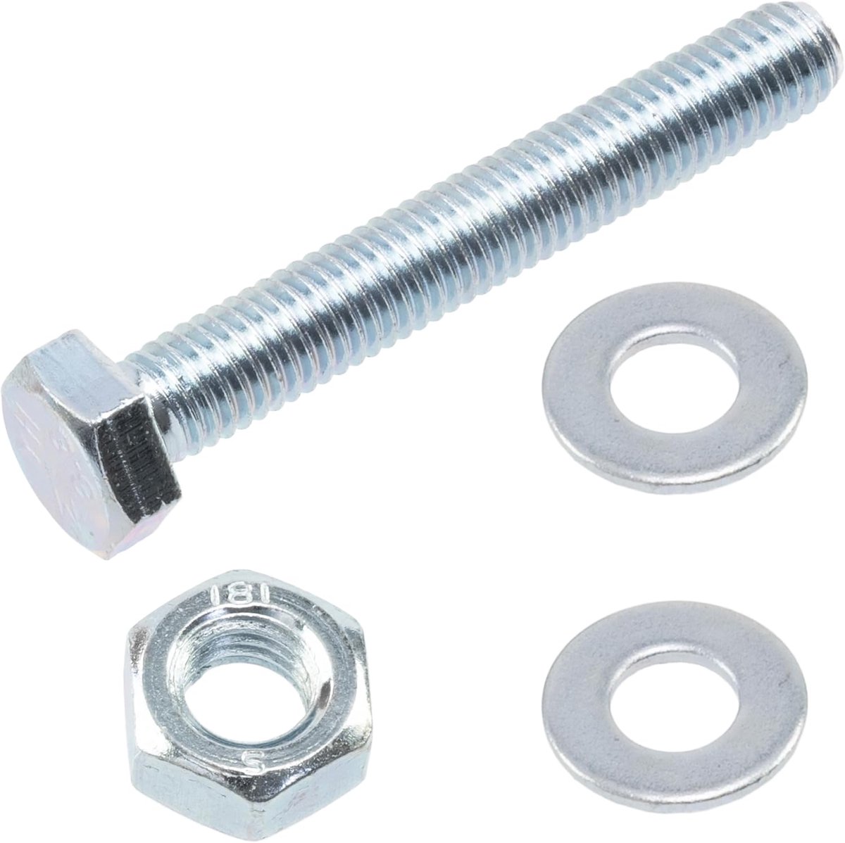 - Set van 15 M8x55mm zeskantbouten + 30 M8x16 mm ringen + 15 M8 zeskantmoeren voor doe-het-zelf en lichte bevestiging | staal