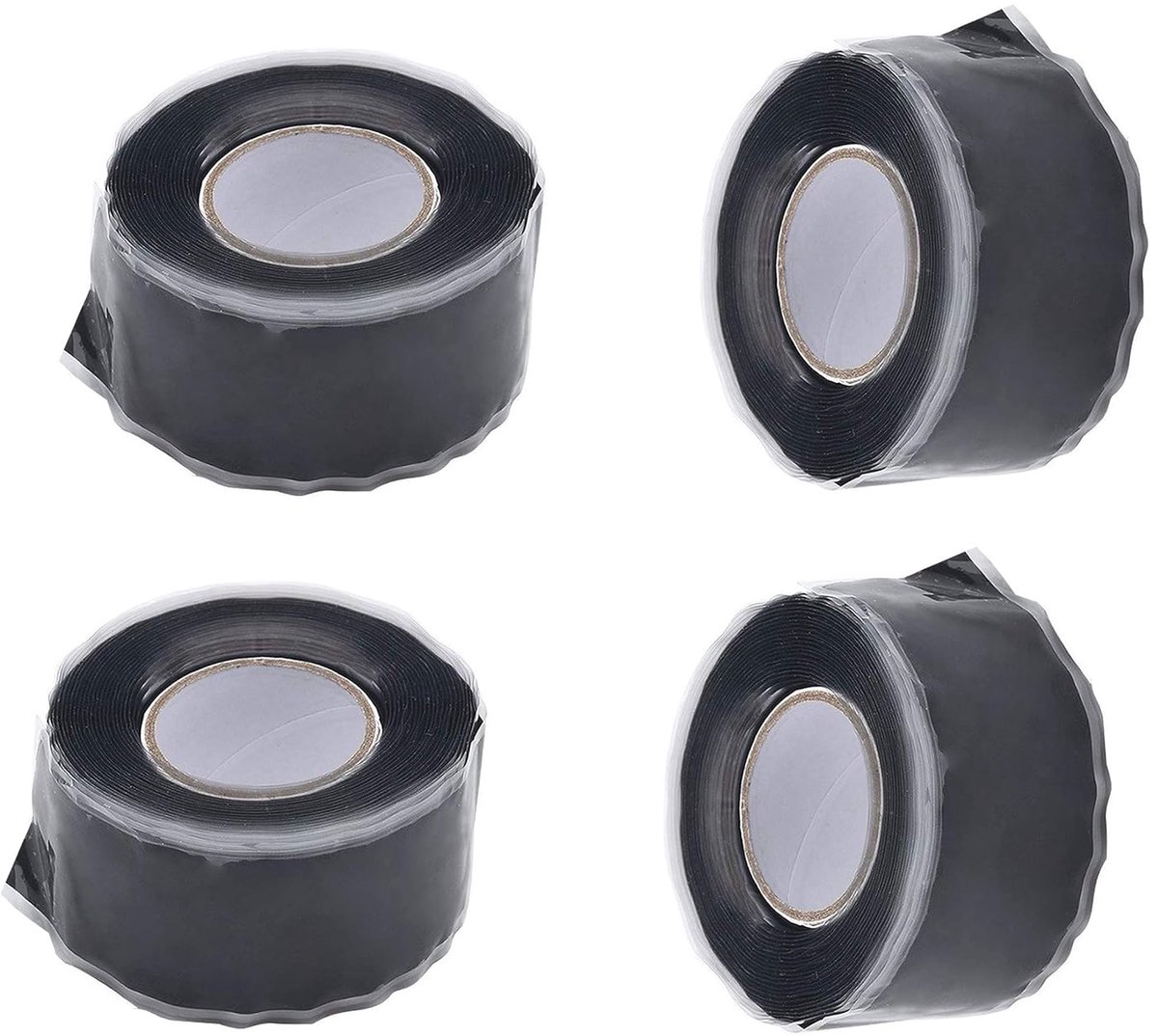 12 m zelfsmeltende siliconen band, multifunctionele reparatietape, isolatietape, afdichtingstape, zelfsmeltende siliconen wikkelband, waterdicht, weerbestendig, 25 mm breed, 4 x 3 m, zwart,