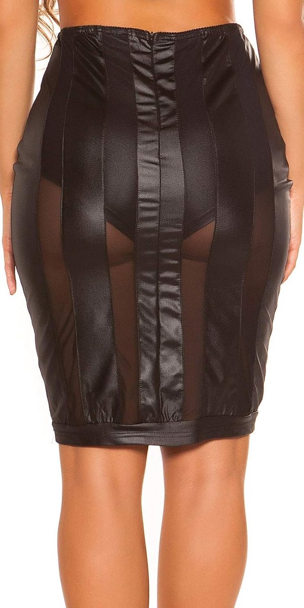 Party Midi Rock Mesh Strepen-look transparant