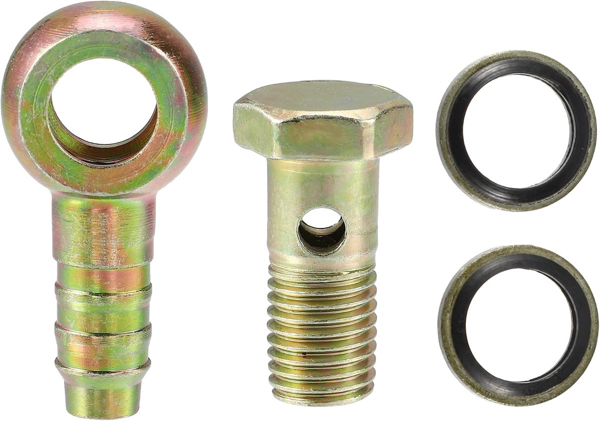 1 set M12x1,5 banjo bout slang bar met koperen sluitringen ijzer