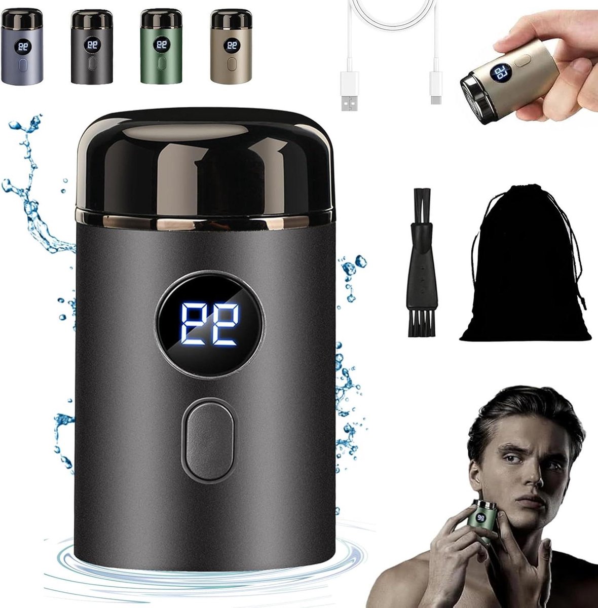 Mini Elektrische Scheerapparaat - Draagbare Shaver Reis Shaver - Glad Scheren - IPX7 Waterdicht Nat en Droog