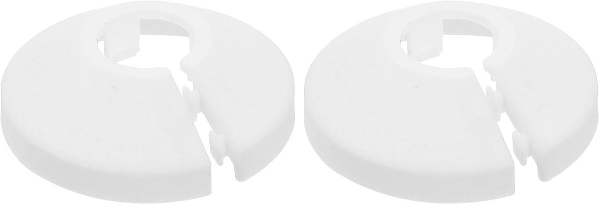 Patchplaat, 2 stuks, 12 mm - voor 0,39 inch buitendiameter, sleufslang, waterslangafdekking, decoratieve halsband, PP-kunststof afdekplaten (wit)
