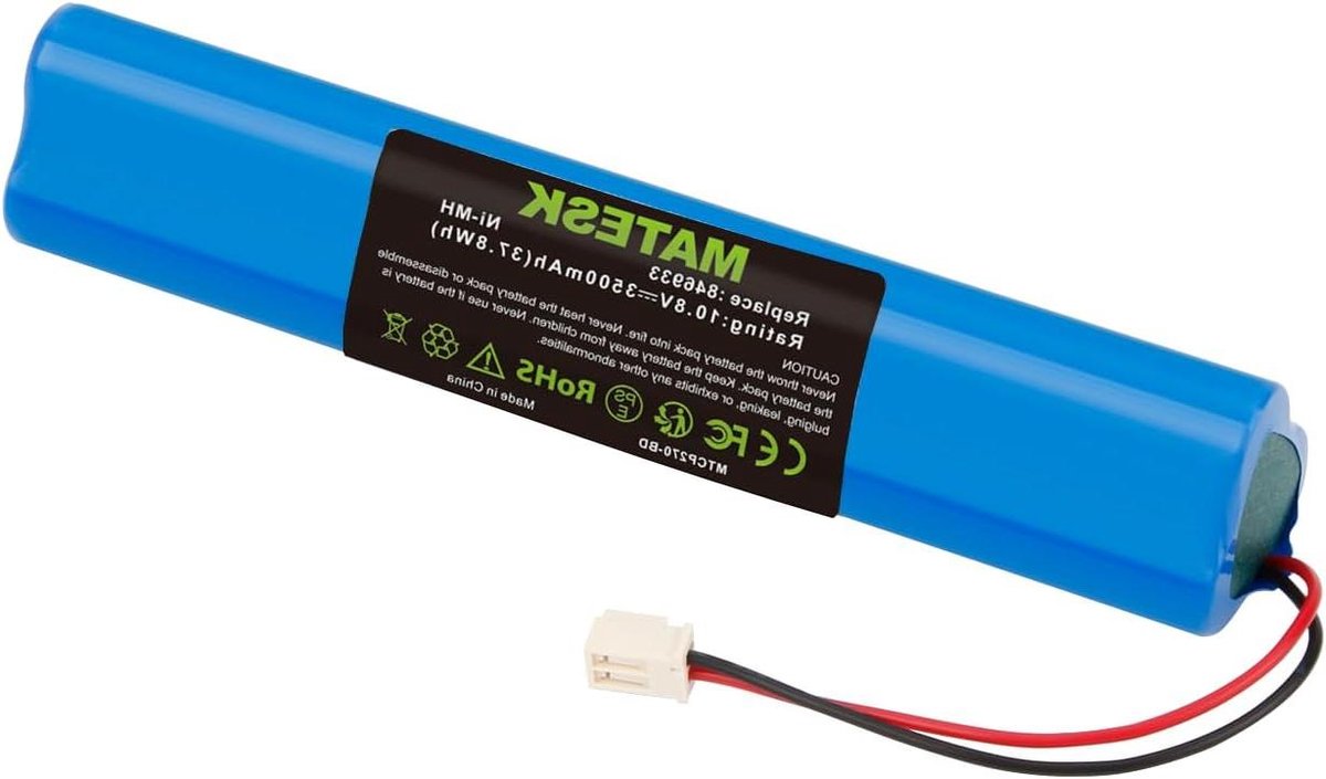 Reserveaccu Rolluiken - Batterij Zonne-energie - Rolluiken Aansturen - Ni-MH 3500mAh - 10.8V - Zwart