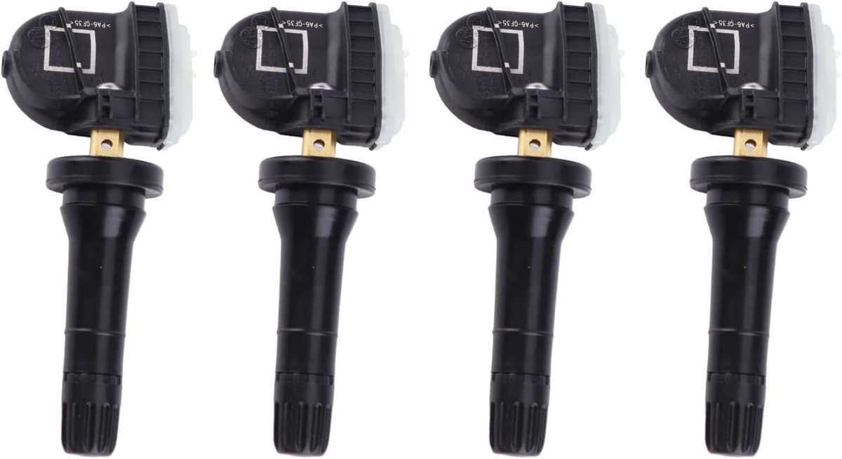 Bandenspanningssensor, 4 Stuks Rubberen Bandenspanningscontrolesensor Klepstelen TPMS Bandenspanningscontrolesysteem voor Ecosport/Fiesta/Focus