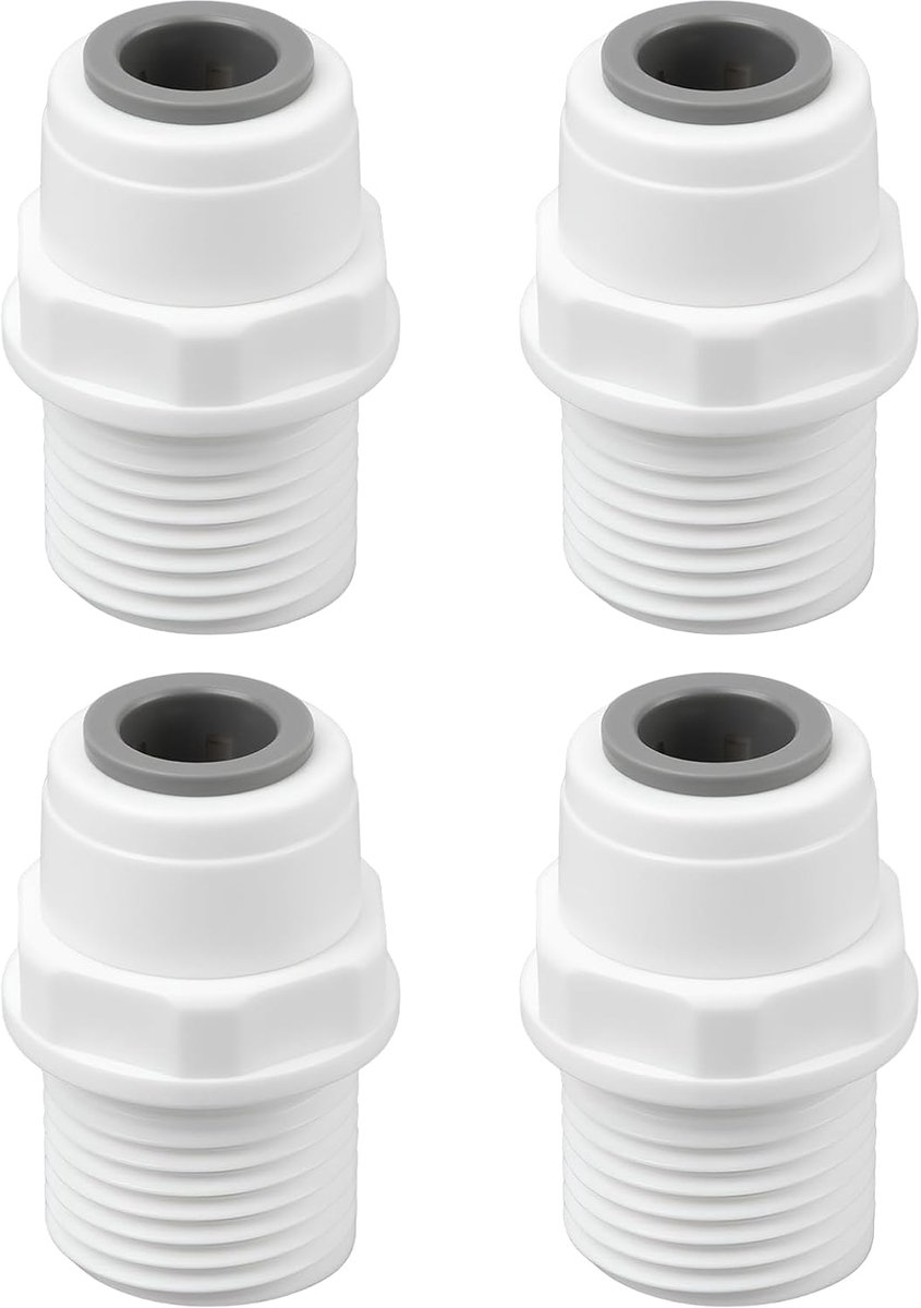 Store 4 stks 10mm tot 1/2 "BSPT Mannelijke Push Fit Connectors Vervangen PM011004E voor RV Pijp Systeem
