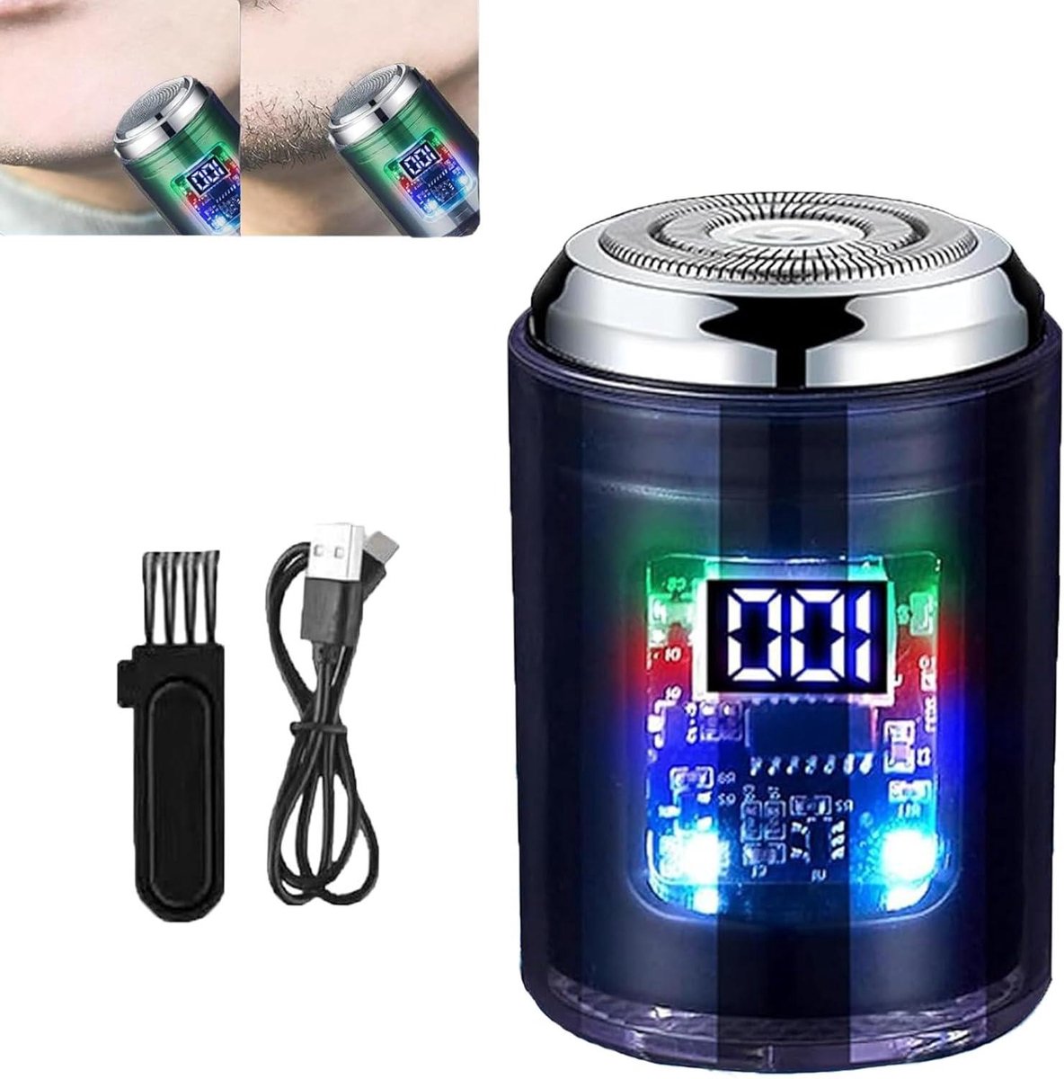 Elektrisch Scheerapparaat - Mini Scheerapparaat Draagbaar - Snel Scheren - Digitaal Display - 1 cm - Zwart
