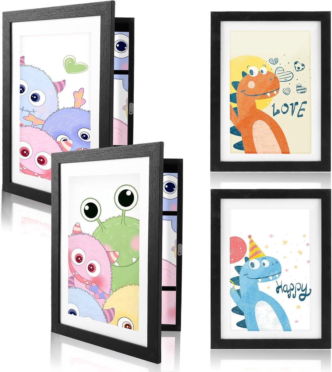 4 Stuks Fotolijst A4, Zwarte Wand Fotolijst 20 x 29 cm