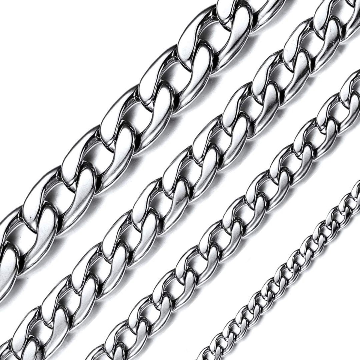 Cubaanse pantserketting voor heren, 316L roestvrij staal, zilver/goud/zwart, breedte 5/9/12/15 mm, lengte 36/46/51/55/61/66/71/76 cm] sieraden jongen meisje verjaardagscadeau