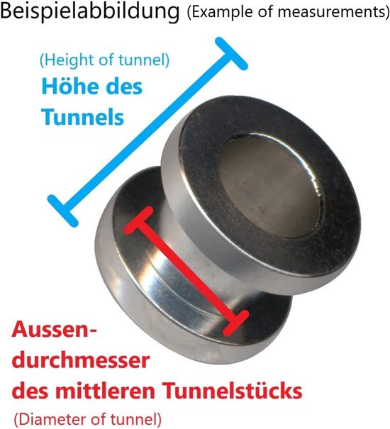 TUNNEL 4-25mm chirurgisch staal 316L roestvrij staal piercing sieraden oor plug tube plug schroef schroefdraad staal oorplug (14mm, zwart) — afbeelding 2
