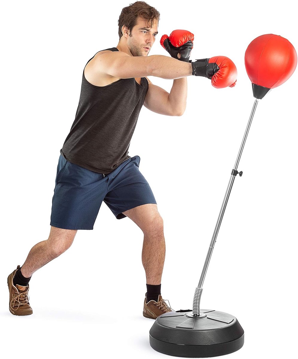 Tools Punchingball set met bokshandschoenen en pomp - bokszakset