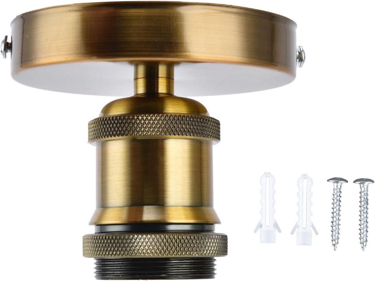 E27 lamphouder vintage lamphouder retro lamphouder vintage met accessoires 100-240 V (gouden patina)