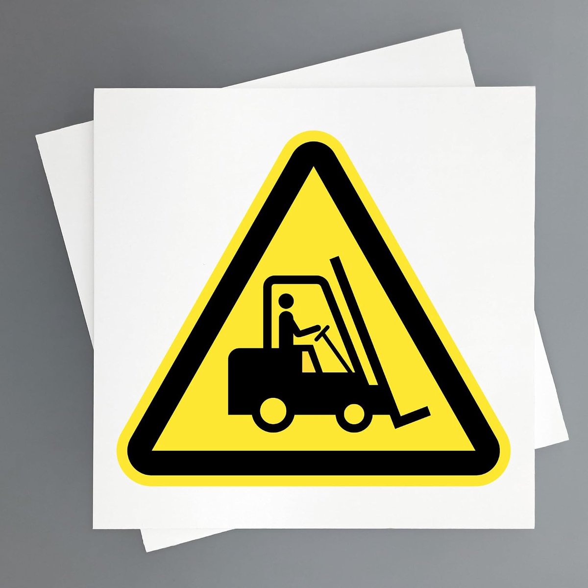Bord voor kruiwagen, 2 stuks, 19 x 19 cm, waarschuwingsbord, gevarenafstand, industriële veiligheid en EPIS (kruiwagenpaspoort)