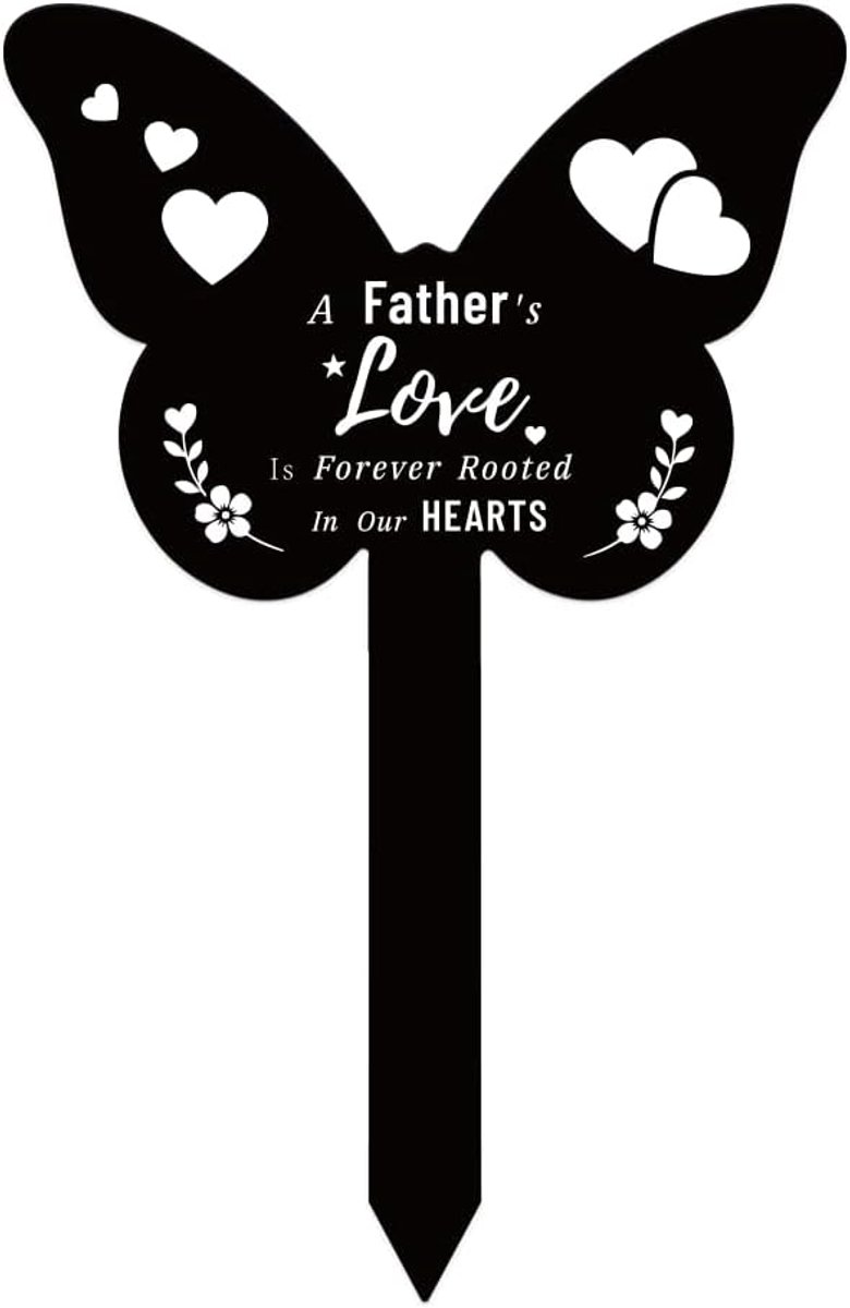 Acryl vader memorial tuin stake - vlindervorm - waterdicht - herdenkingsdecoratie voor het graf - ShopVlot