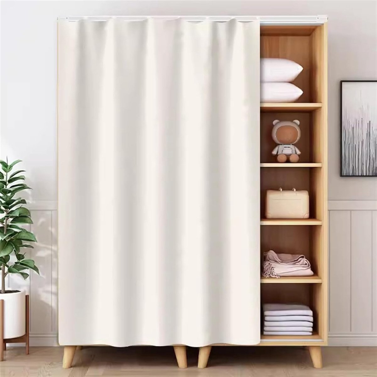 Kastgordijnen 100cm x 180cm - Polyester - Wasbaar - Voor privacy en stofbescherming - ShopVlot