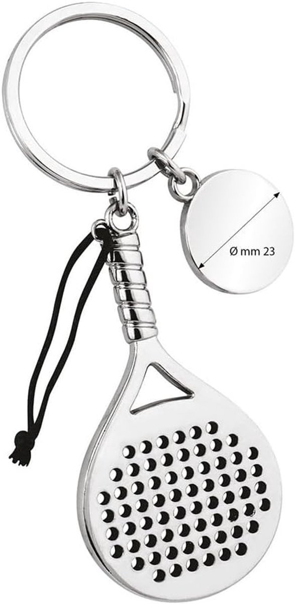 Ten Padel sleutelhanger met badge 10,5x3,8x0,5 cm - kunststof - handig voor sleutels of tas - ShopVlot