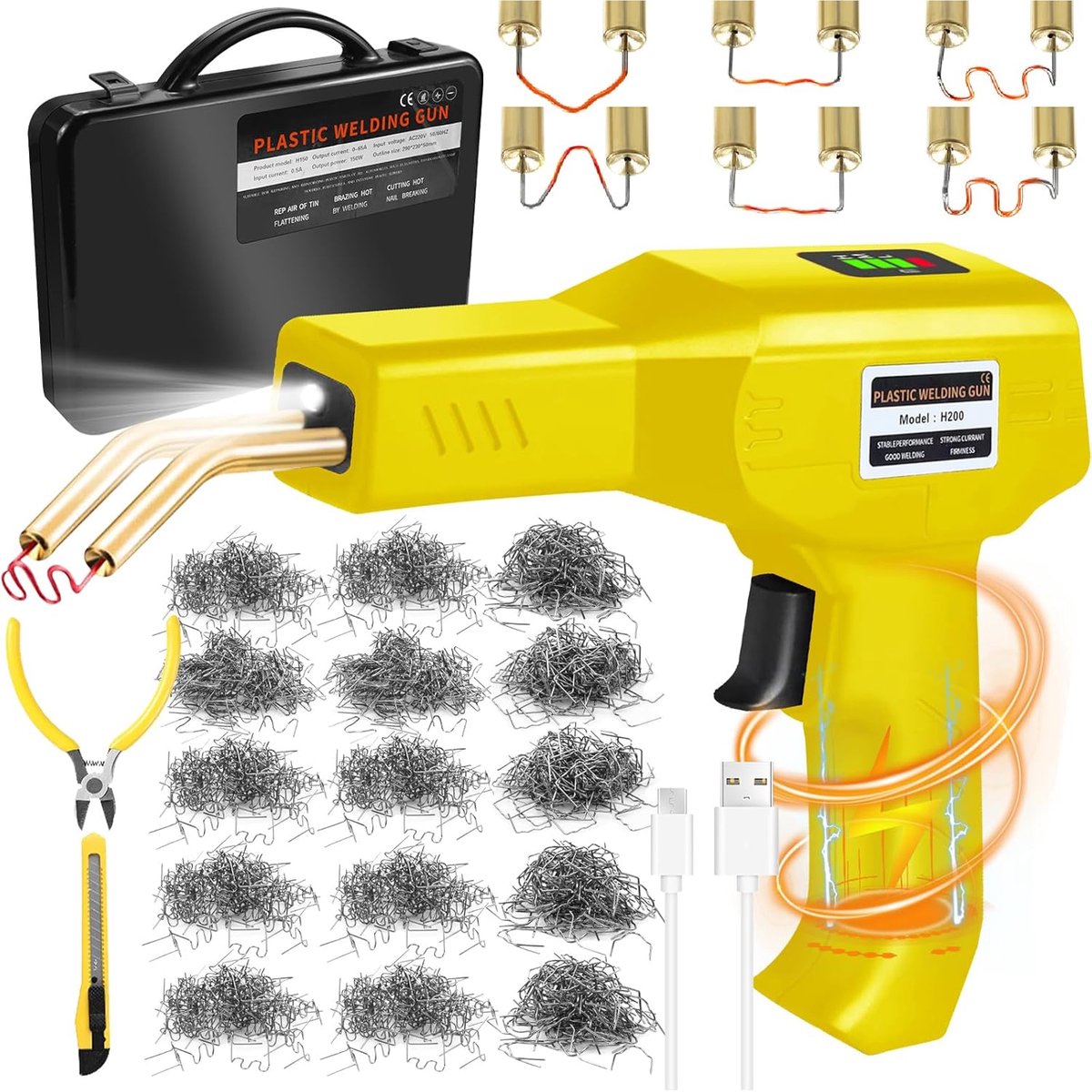 Plastic lasmachine 200W - Draadloos en oplaadbaar - 5000mAh lithiumbatterij - Ideaal voor het lassen van auto bumpers - ShopVlot