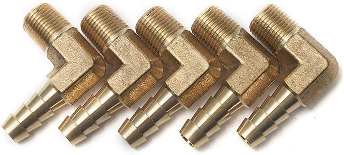 Knieverbinding 90º - Messing - 1/8" BSPT x 1/4" (6mm) - Geschikt voor diverse toepassingen - ShopVlot