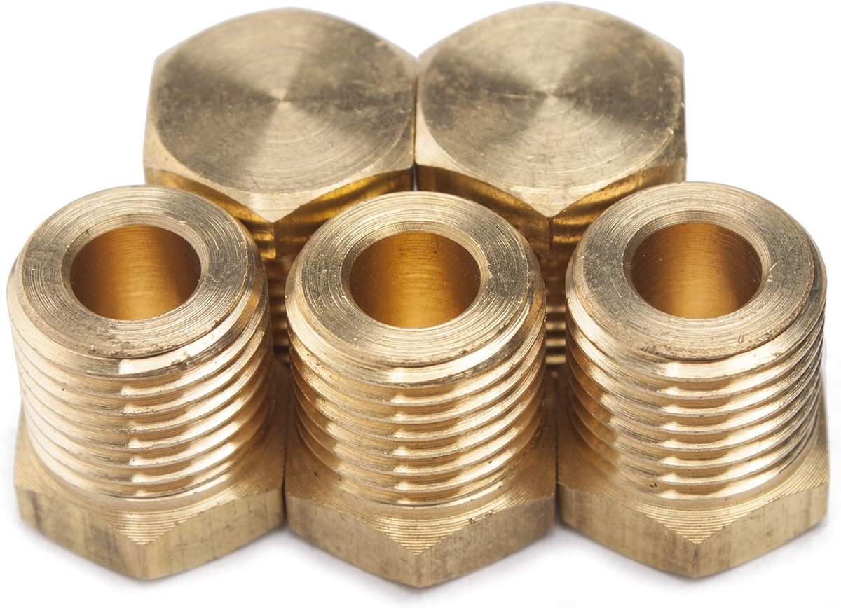 BSP-pijpplug 1/4" - messing - hex kop - ideaal voor lucht, brandstof en water - ShopVlot