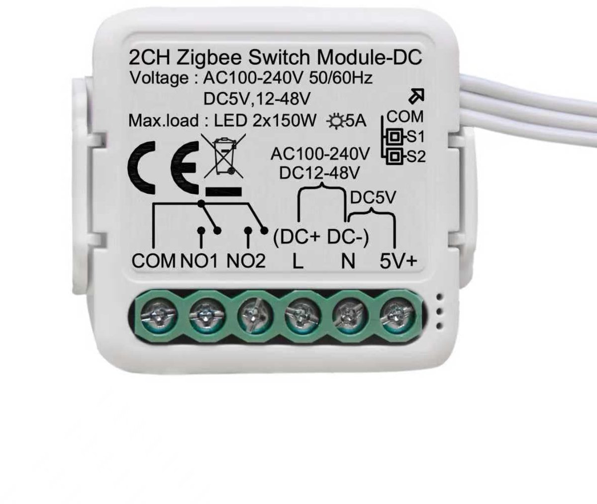 Slimme relaismodule 2 kanaals - Zigbee 3.0 - Tuya Smart Life App - Automatisering van verlichting - ShopVlot