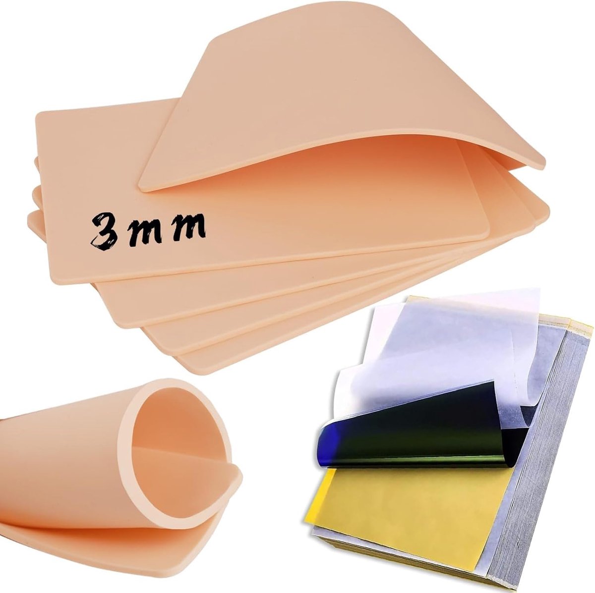Tattoo oefenhuid 25-delig - 3 mm - inclusief overzetpapier - ideaal voor tattoo-praktijk - ShopVlot