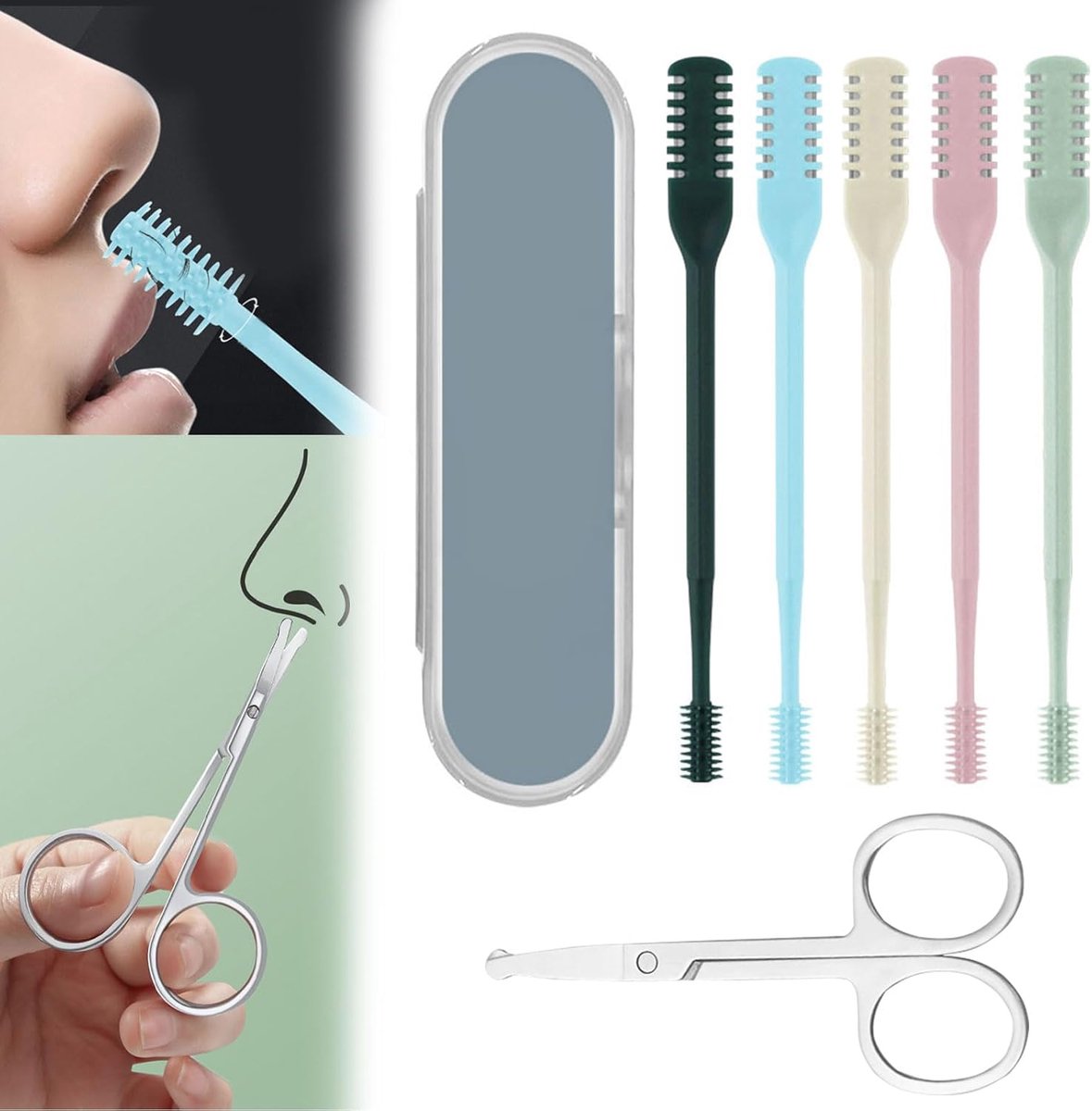 Neushaar trimmer 6 stuks - 2-in-1 handmatig - dubbelzijdig 360° draaiend - eenvoudig en effectief trimmen - ShopVlot