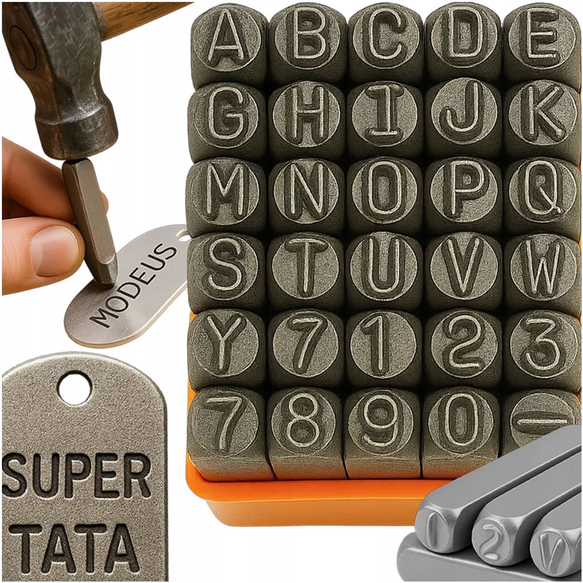 Merkloos Stempelset Letters & Cijfers 6mm - 36 Delig Steel