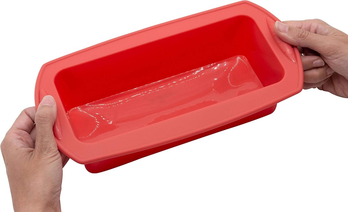 Bakvorm siliconen 21x8,5x6cm - rechthoekig - met handvatten - ideaal voor brood en gebak - ShopVlot