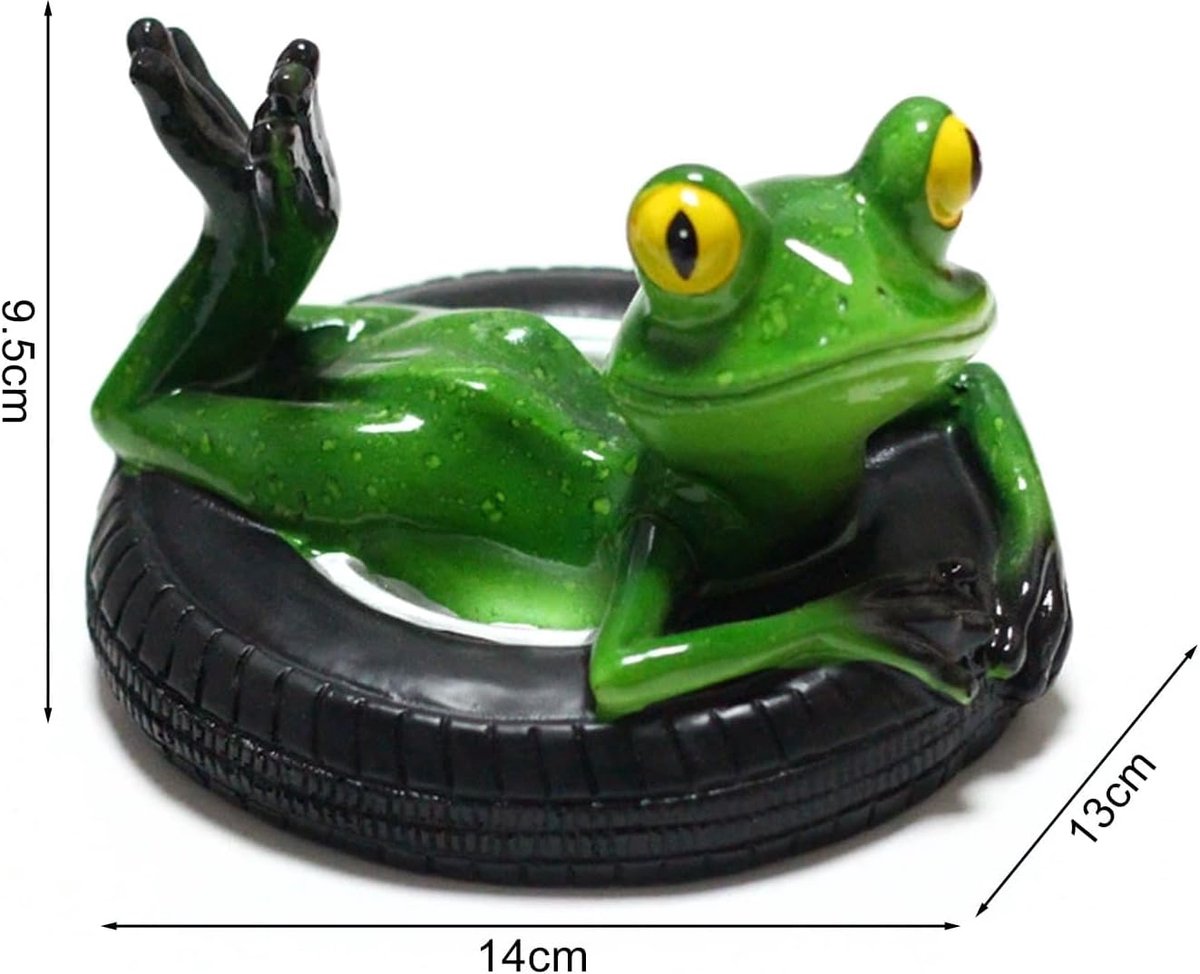 Vijverdecoratie kikker - mini-vijverdecoratie - hars - schattig ontwerp voor tuin - ShopVlot