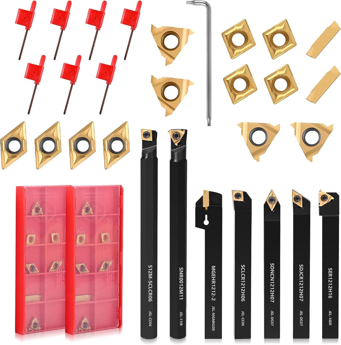 Draaigereedschap set 21-delig - 1/2" 12mm schachten - 7 metalen houders - perfect voor professioneel en DIY gebruik - ShopVlot