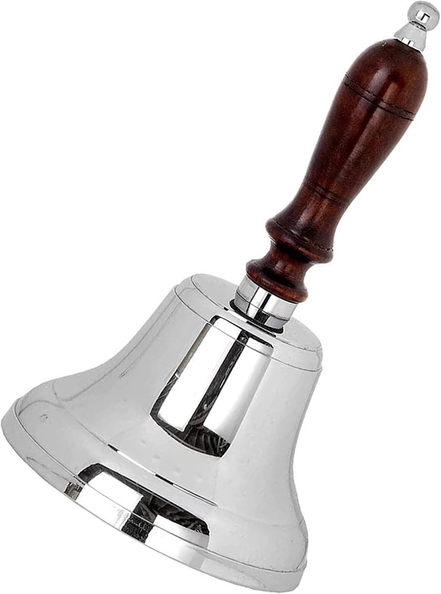Handbel 5,5" - houten handvat - traditionele stijl - ideaal voor hotels en scholen - ShopVlot
