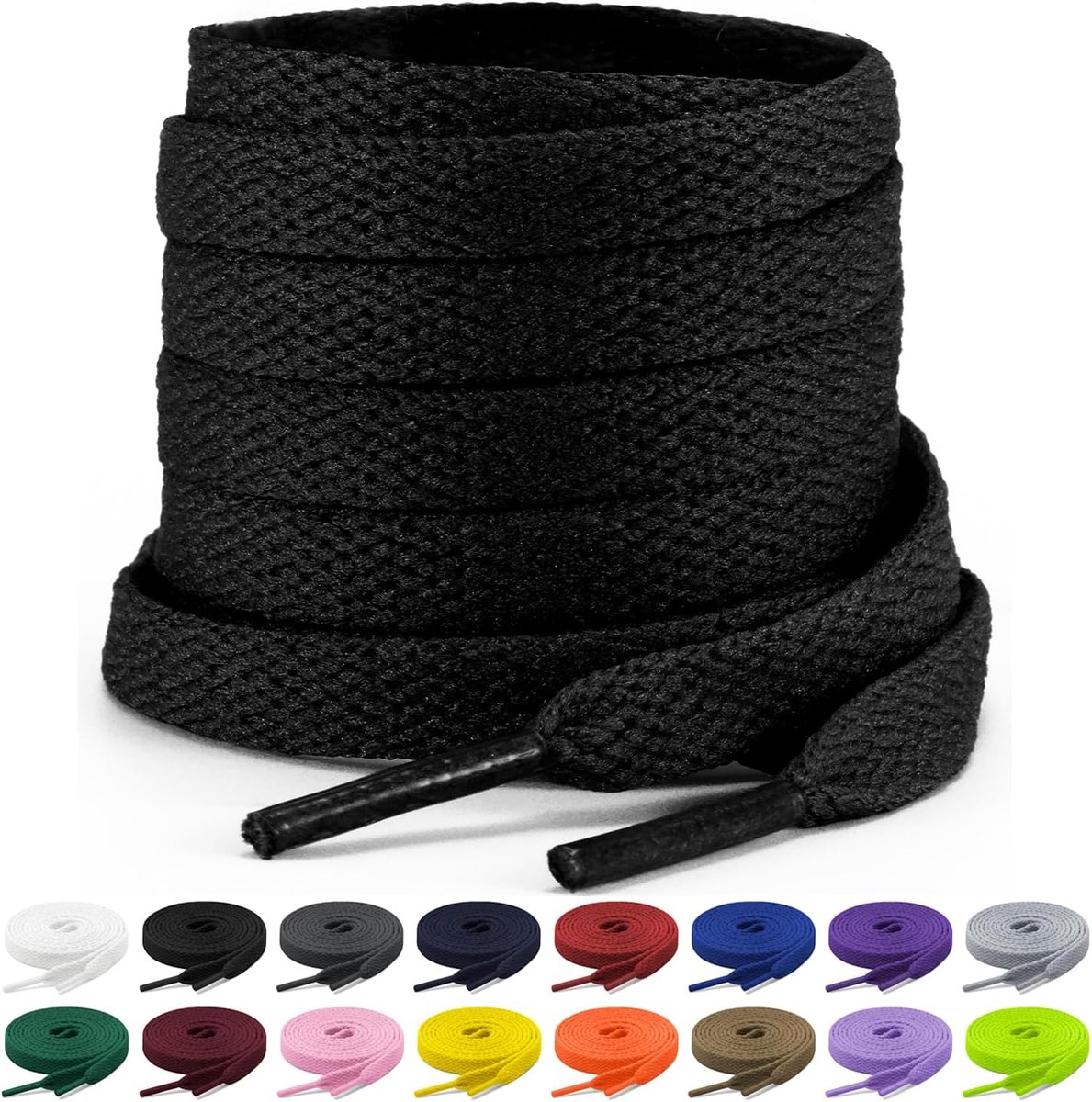 Veters 8 mm Breed - Platte Veters - Polyester - Perfect voor Sportschoenen - ShopVlot