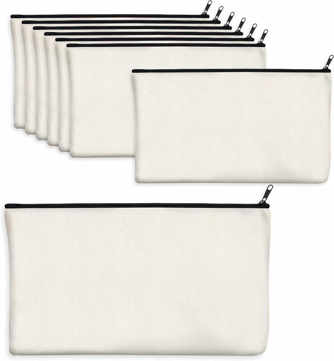 Zipper Tassen 15 Pack - Katoen Canvas - Decoratief en Duurzaam - Perfect voor Creatieve Klussen - SnelShoppen