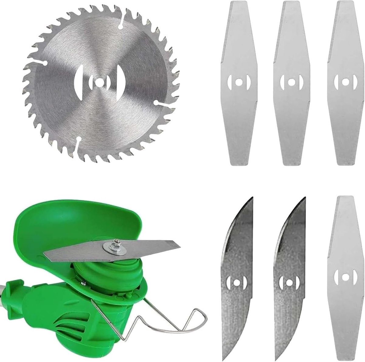 Grastrimmer messen set - 7 metalen vervangingen - met zaag van legering en diamantmessen - SnelShoppen