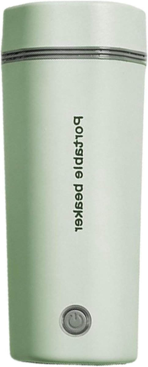 Reisboiler - Autokoker Mok - Warme Dranken Onderweg - Intelligente Temperatuurregeling - 450 ml - Wit Groen