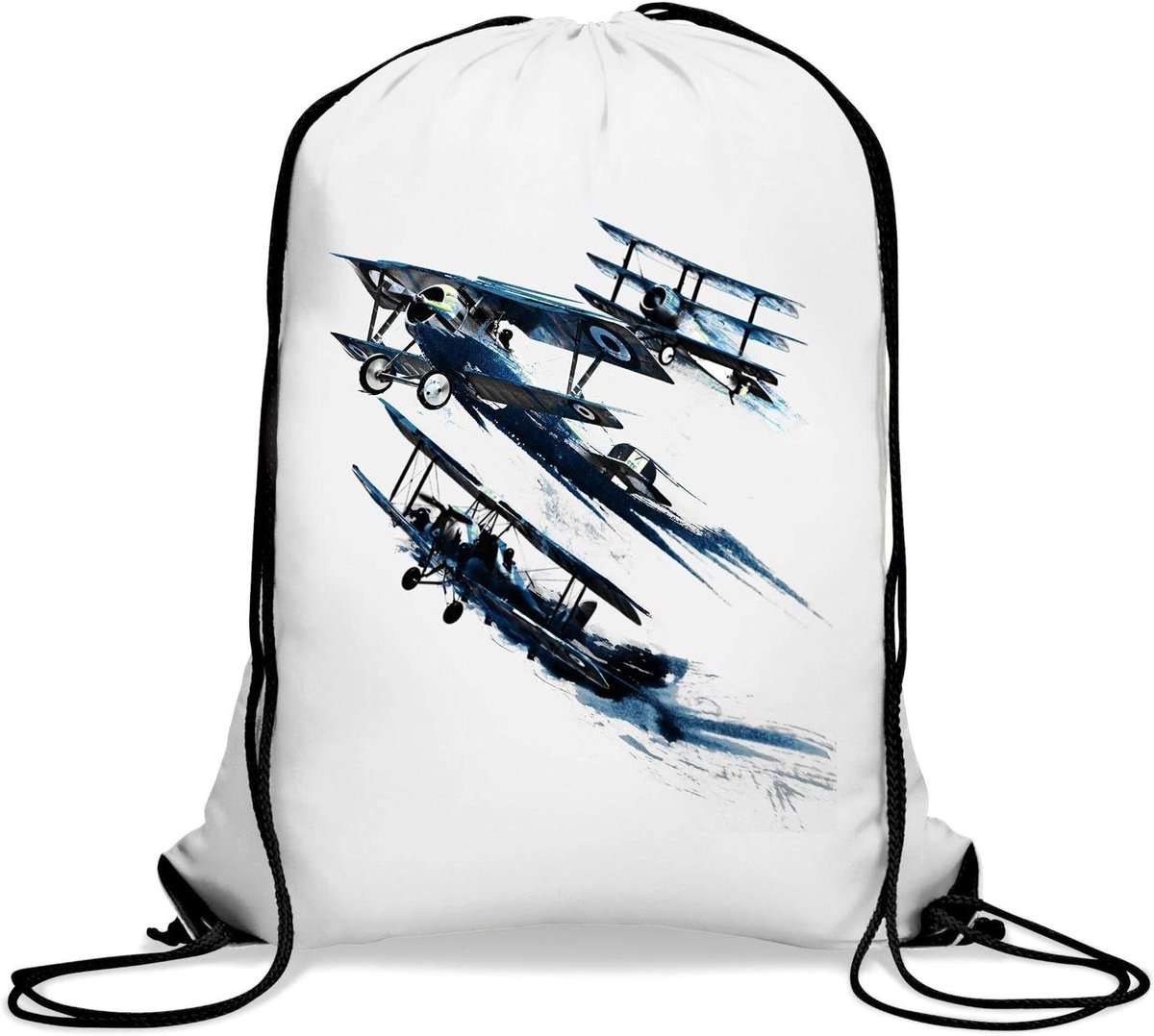 Sporttas met Tekening - Trekkoord Tas - Vervoer Sportspullen - Lichtgewicht Polyester - 41.5 x 49.5 cm - Wit