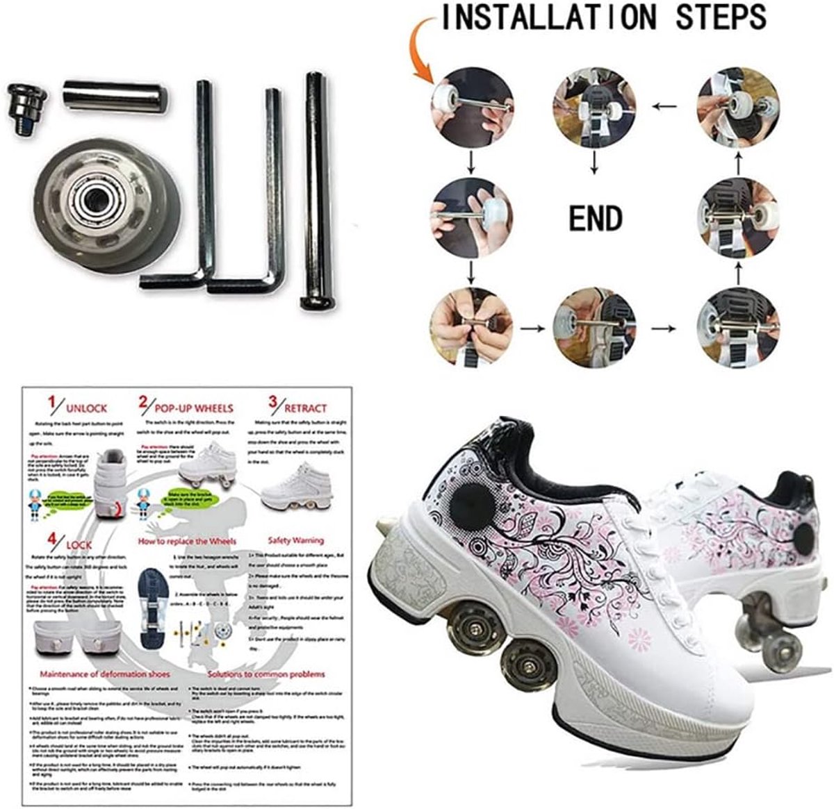 Wielenschoenen voor kinderen - Skate schoenen - Sportieve trainers met wielen - Perfect voor fun en beweging - SnelShoppen