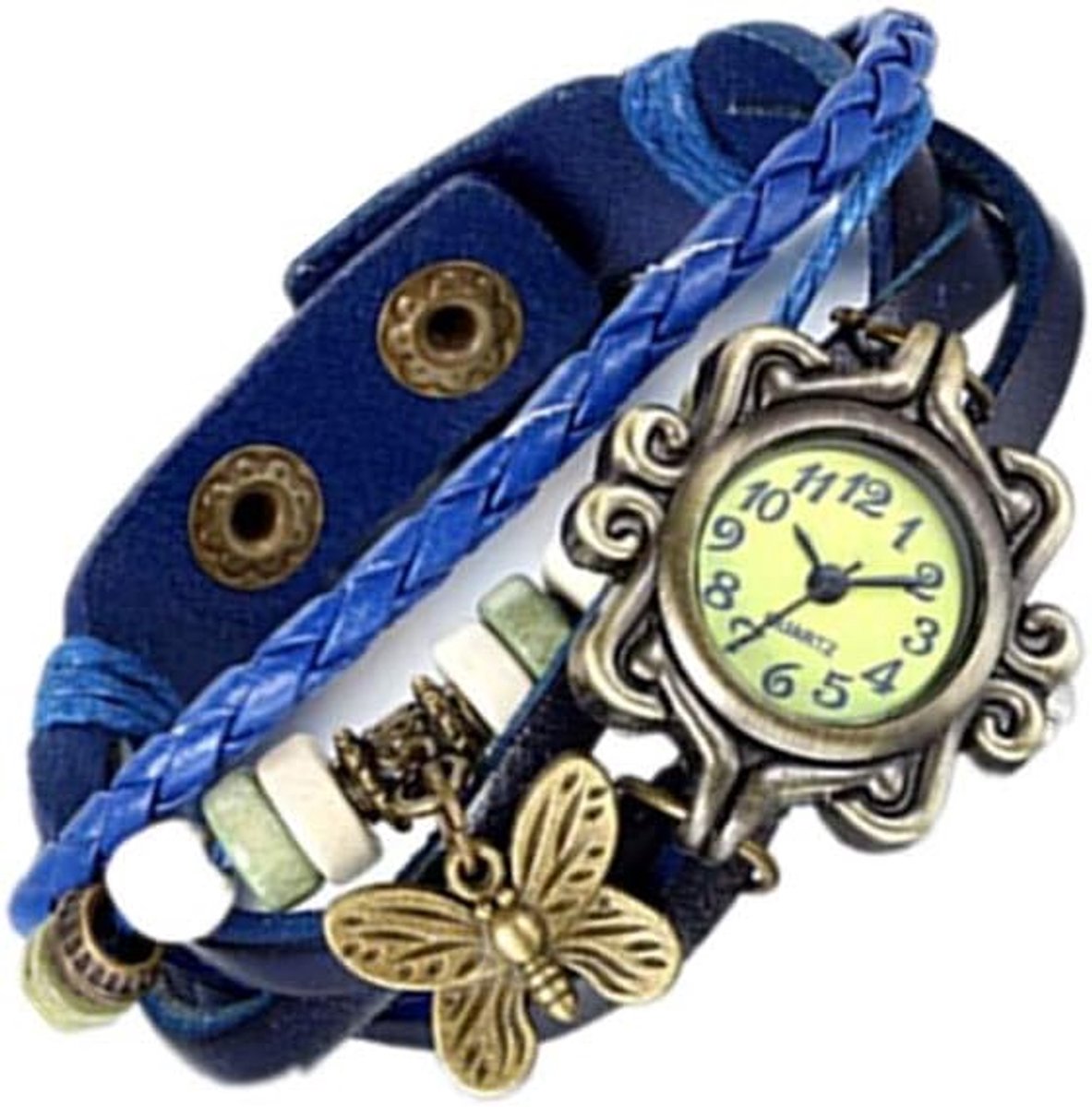 Armbanden retro vintage - analoge quartz - vlinderbedels - unieke uitstraling - SnelShoppen