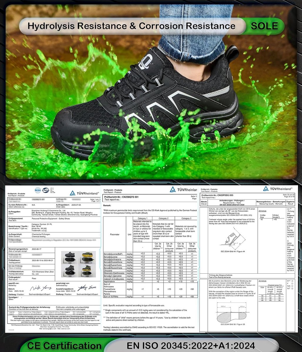 Veiligheidsschoenen 42 EU - Stalen neus - Antistatisch SRC - Ademend en lichtgewicht - SnelShoppen