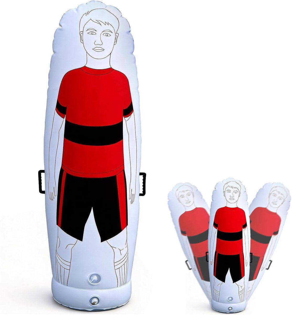Opblaasbare voetbalpop 160 cm - trainingspop met water-/zandkamer - stabiele rebound - verbeter schietnauwkeurigheid - ShopVlot
