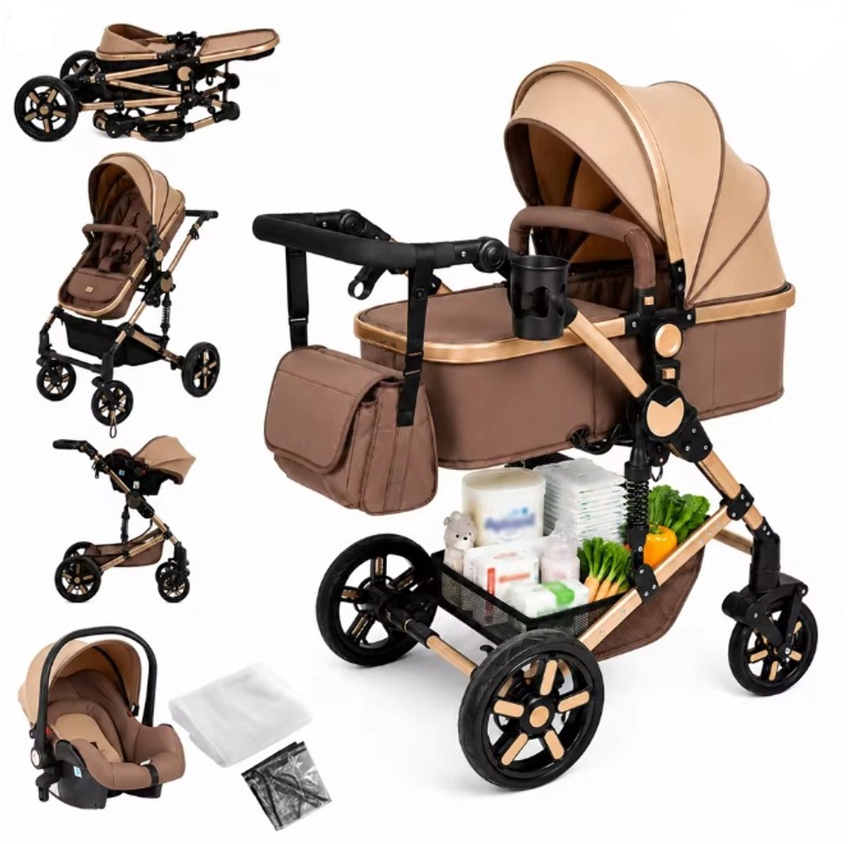 Luxe 3-in-1 Kinderwagen - Wandelwagen - Luxe - €168,95
