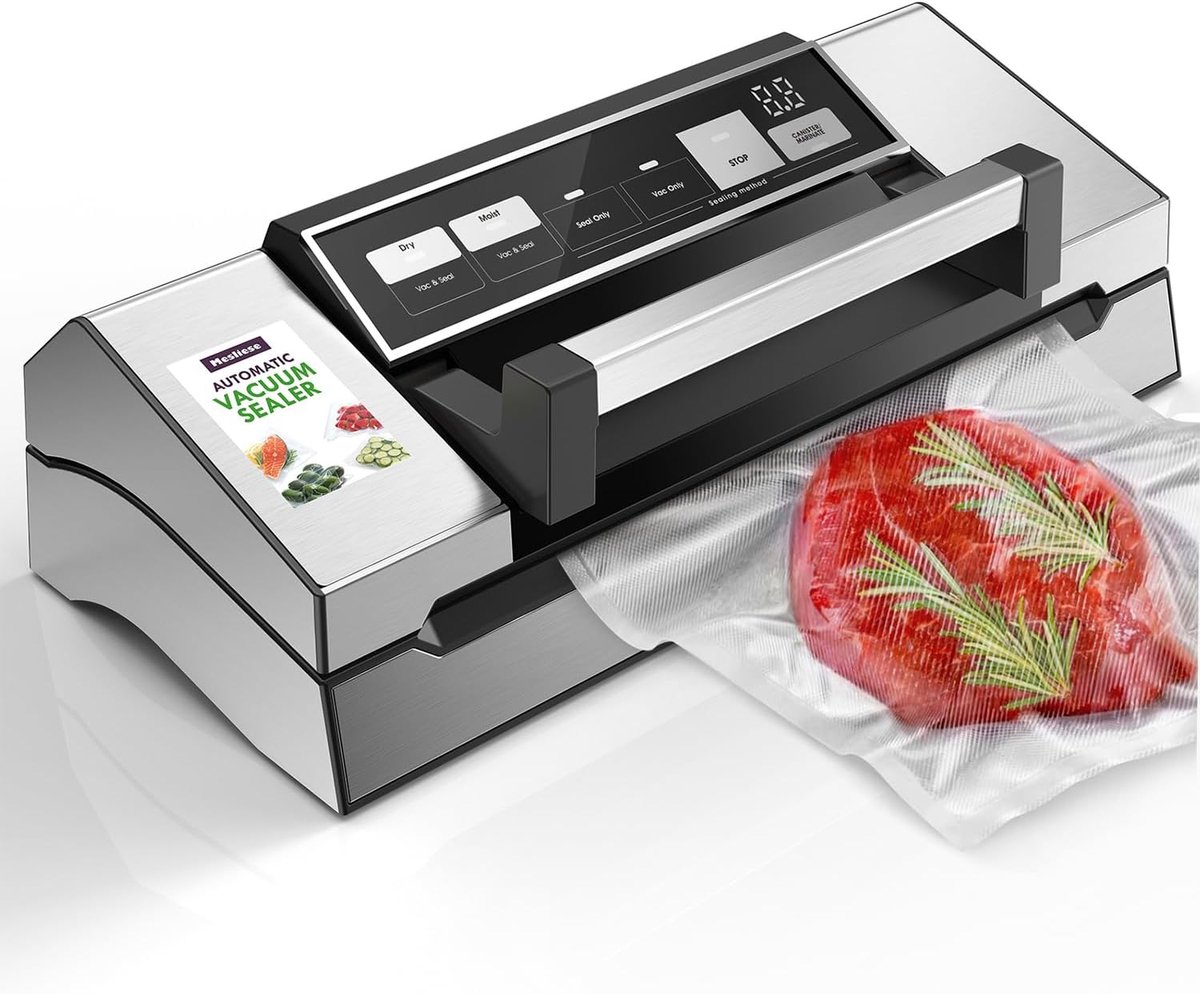 Vacumeermachine Mesliese - 95kPa 140W - Dubbele sealband - Ideaal voor marineren - ShopVlot