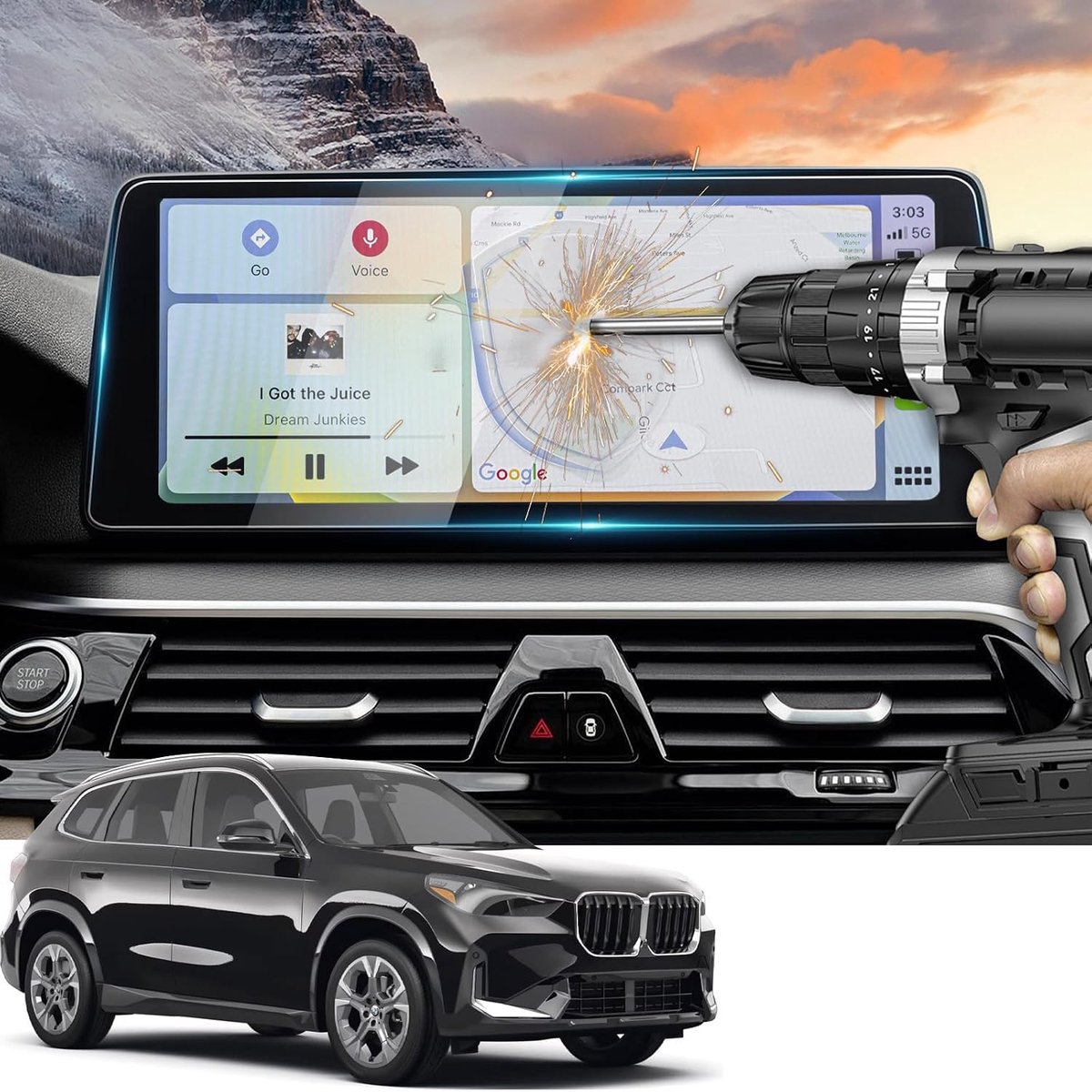 Navigatiescherm Beschermfilm 10.25 Inch - 9H Gehard Glas - Krasbestendig - Optimale Bescherming voor BMW - ShopVlot