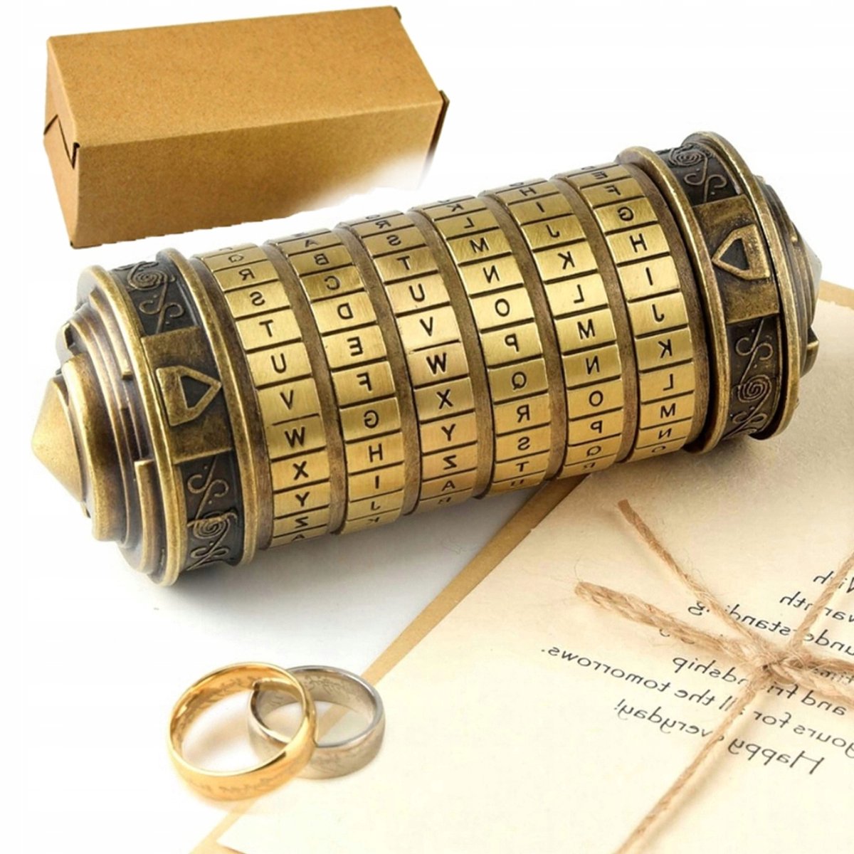 Da Vinci Code Cryptex - Metalen Codeslot met Verstelbaar Wachtwoord