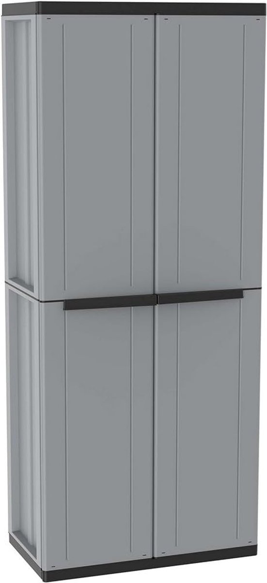 bezemkast 68 x 37,5 x 163,5 cm - 2 deuren - binnenrek met 4 planken - ideaal voor binnen en buiten - ShopVlot