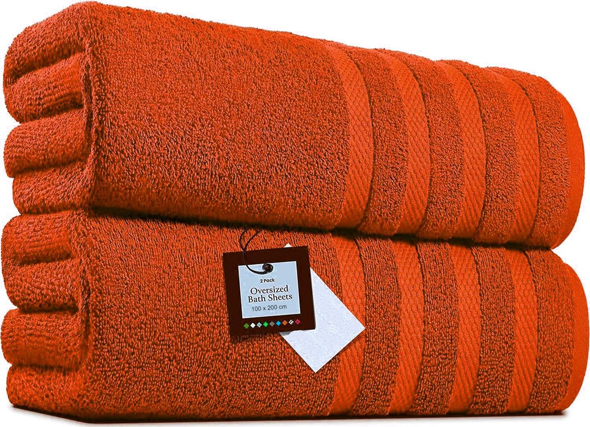 Badhanddoeken set van 2 extra groot - 100x200cm - 100% Egyptisch katoen - Perfect voor zwembad of strand - ShopVlot
