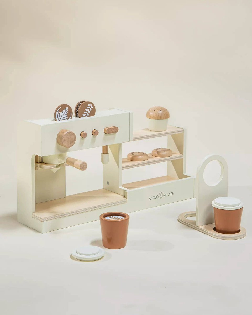Houten koffiewinkel met accessoires - Speelset