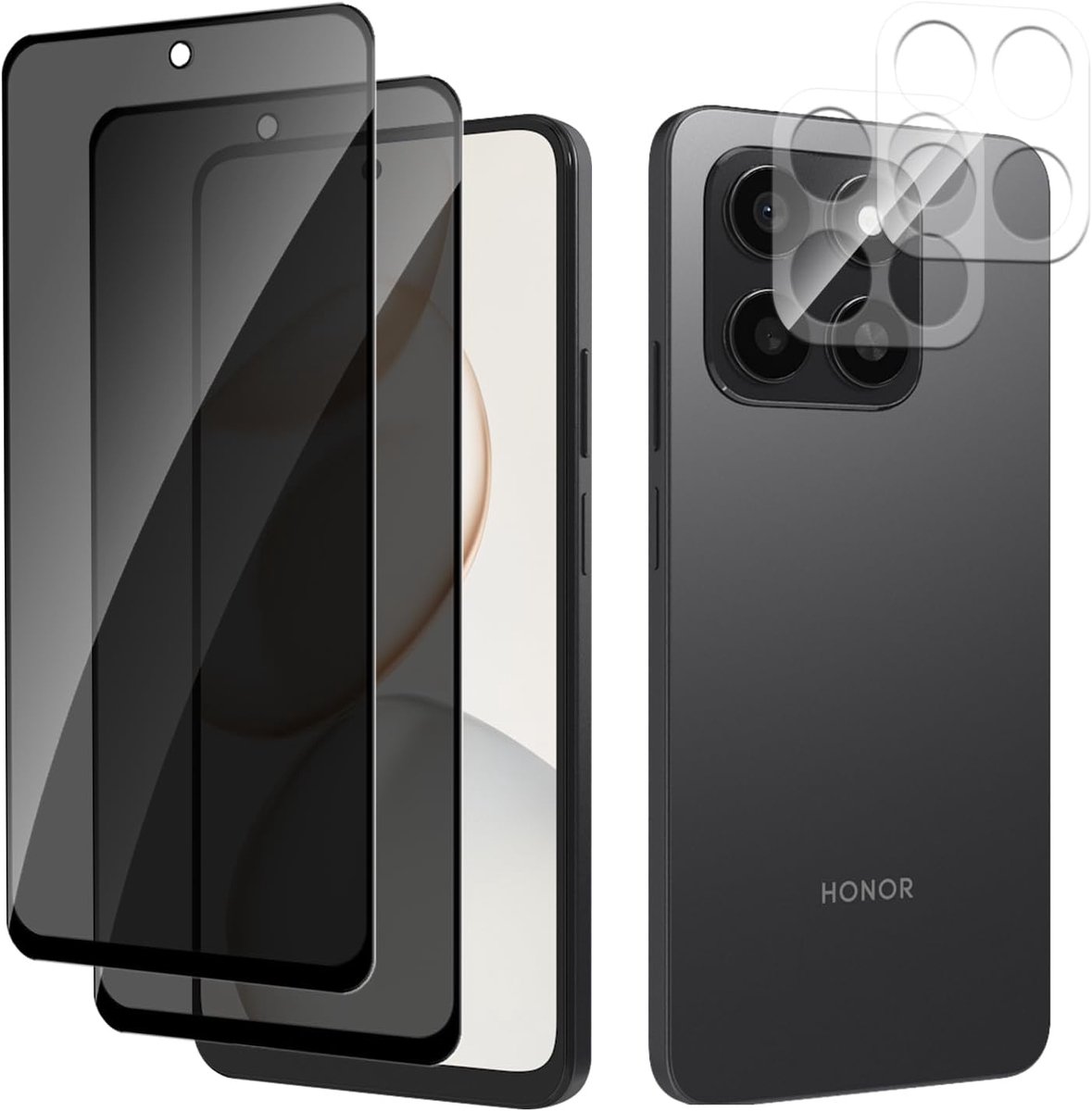 Privacy screen protector Honor 400 Smart 5G - gehard glas - anti-spionage - bescherming voor scherm en camera - ShopVlot